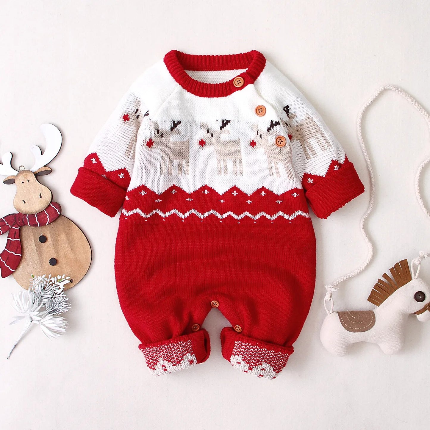 Baby Christmas Sweater Jumpsuits