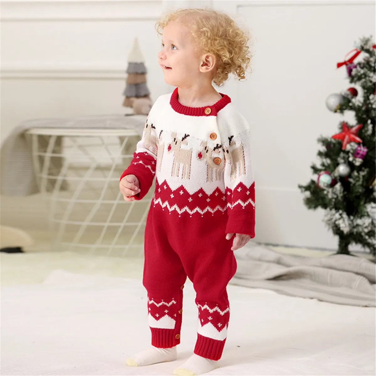 Baby Christmas Sweater Jumpsuits