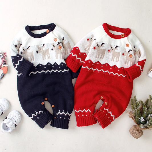 Baby Christmas Sweater Jumpsuits