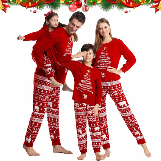 Family Matching Christmas Pajamas Set 2024 Christmas Trees & Reindeer