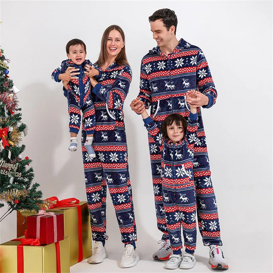 Matching Family Holiday Fleece One-Piece Pajamas