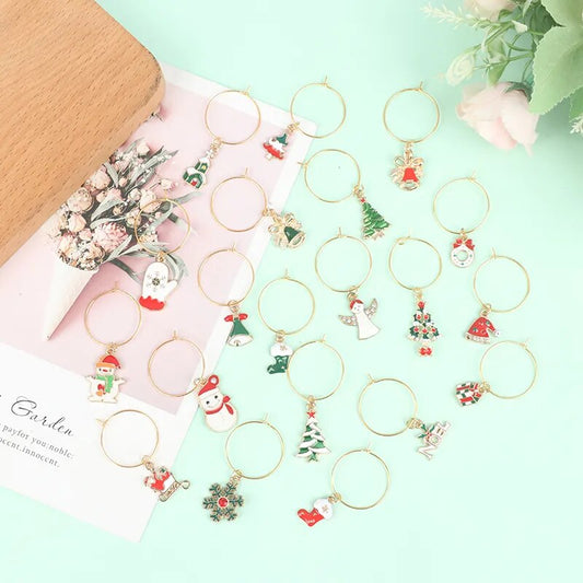 20Pcs Christmas Wine Glass Charms